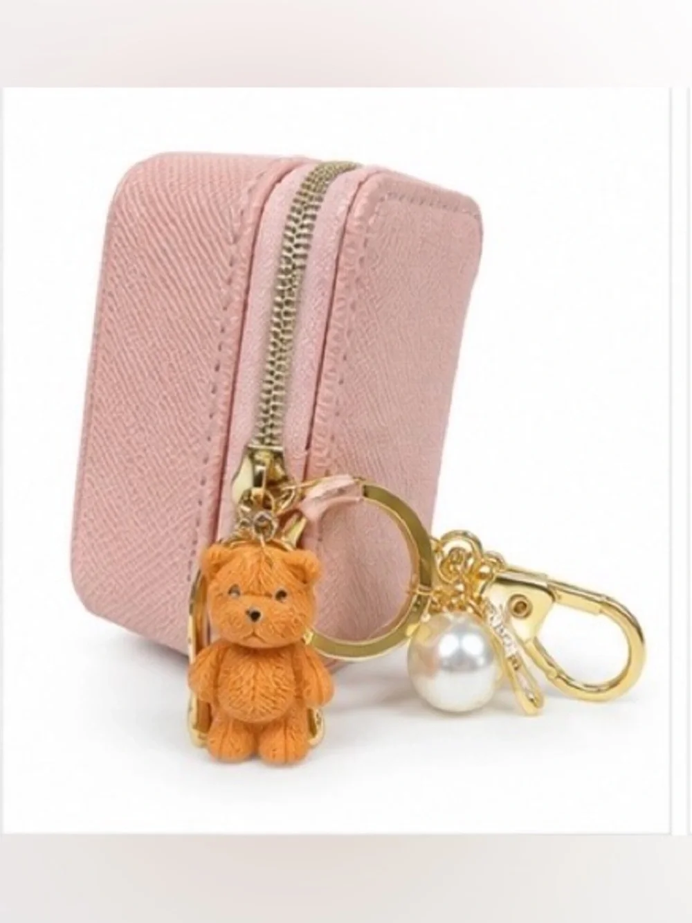 Travel Jewelry Case with Keychain – Light Pink | Compact Organizer 💍👜